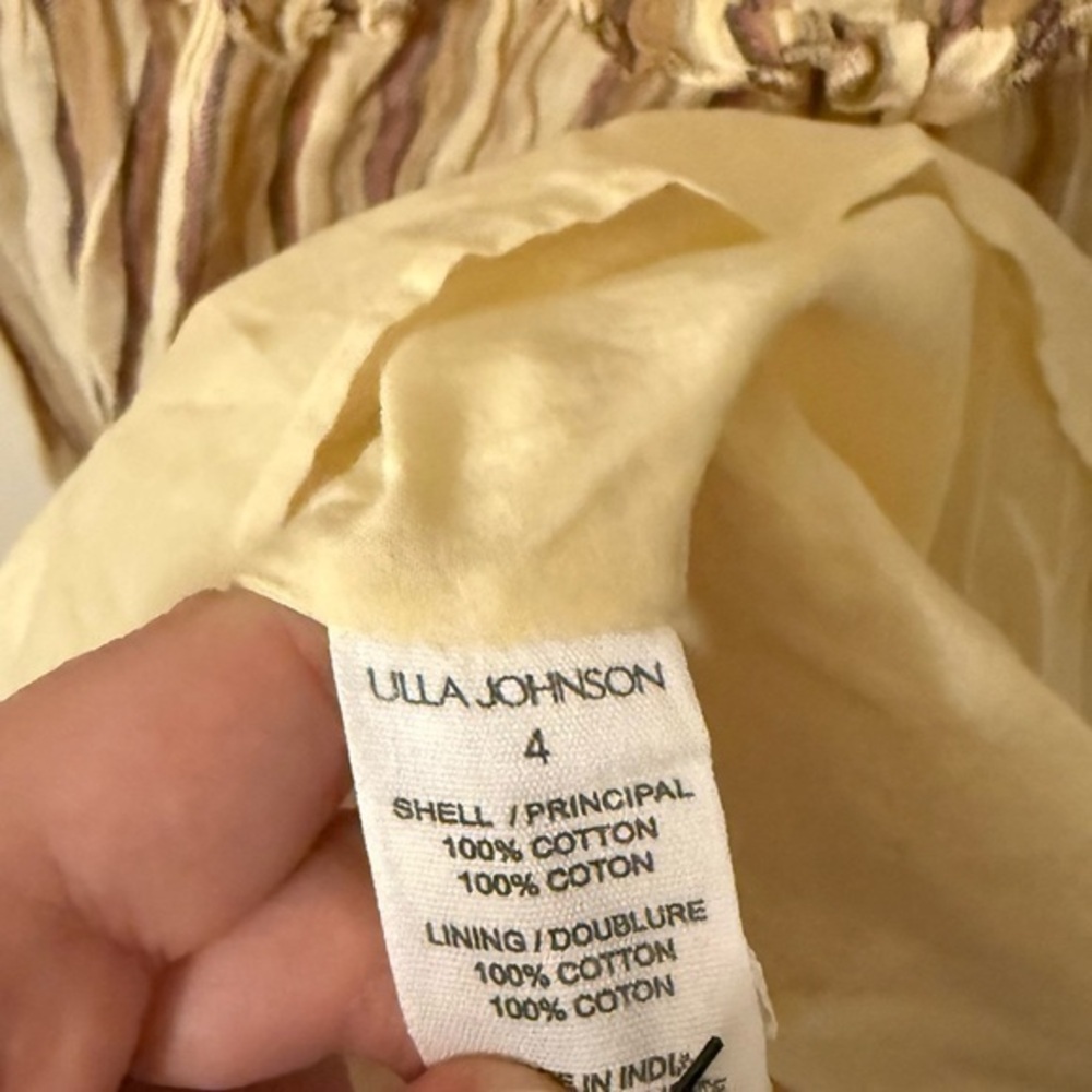 Ulla Johnson Cotton Pinstripe Beige Giulietta Halter Tiered Maxi Sun Dress - Picture 4 of 16